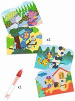 Magische verborgen kleurplaat buiten DJECO rood - thumbnail