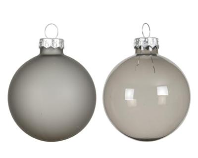 Kerstballen glas d6 cm zacht grijs 6 st Decoris - Decoris Kerstballen glas d6 cm zacht grijs 6 st Decoris - Decoris
