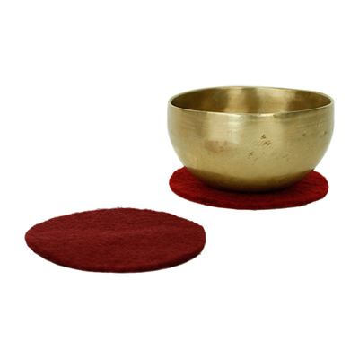 Vilten Onderzetter Rood voor Klankschaal (Handgemaakt) 10 cm Vilten Onderzetter Rood voor Klankschaal (Handgemaakt) 10 cm