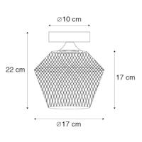 QAZQA Art Deco plafondlamp messing met smoke glas - Karce - thumbnail