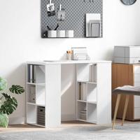 Bureau met plank met opslag Wit 90 x 50 x 75 cm Bewerkt hout - thumbnail