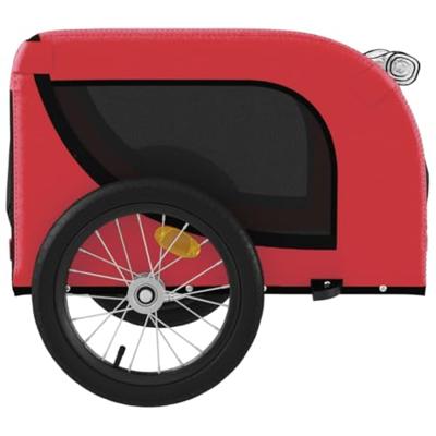 VidaXL Hondenfietstrailer oxford stof en ijzer rood en zwart VidaXL Hondenfietstrailer oxford stof en ijzer rood en zwart