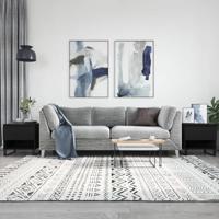 Salontafels 2 st 50x46x50 cm bewerkt hout zwart - thumbnail