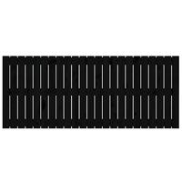 Wandhoofdbord 147x3x60 cm massief grenenhout zwart - thumbnail