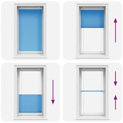 Pliss rolgordijn 75x100 cm stofbreedte 74,4 cm polyester blauw