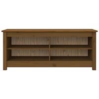 Schoenenbank 110x38x45,5 cm massief grenenhout honingbruin - thumbnail