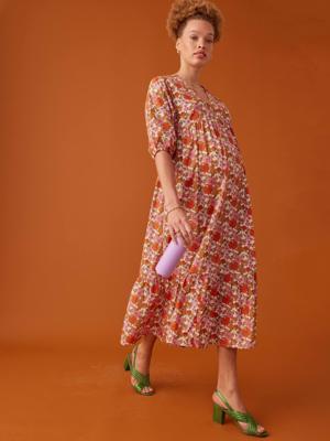 Lange zwangerschapsjurk bohemian-spirit ENVIE DE FRAISE ecru