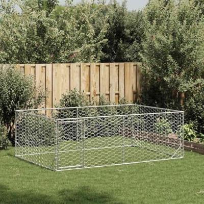 Hondenkennel voor buiten met deur 3x2x1 m gegalvaniseerd staal