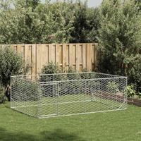 Hondenkennel voor buiten met deur 3x2x1 m gegalvaniseerd staal - thumbnail