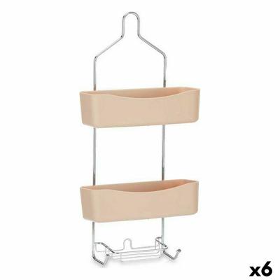 Douchehanger 28 x 60 x 14 cm Beige Metaal Plastic (6 Stuks)