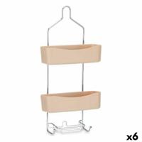 Douchehanger 28 x 60 x 14 cm Beige Metaal Plastic (6 Stuks) - thumbnail