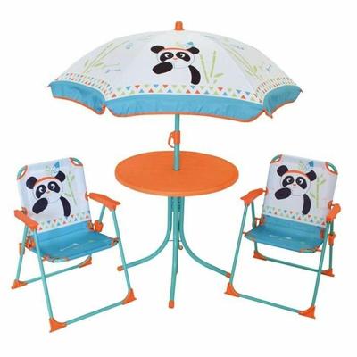 FUN HOUSE 713095 INDIAN PANDA Tuinmeubilair met een tafel, 2 klapstoelen en een parasol voor kinderen