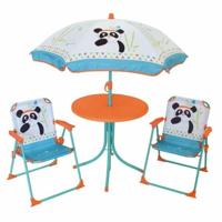 FUN HOUSE 713095 INDIAN PANDA Tuinmeubilair met een tafel, 2 klapstoelen en een parasol voor kinderen - thumbnail