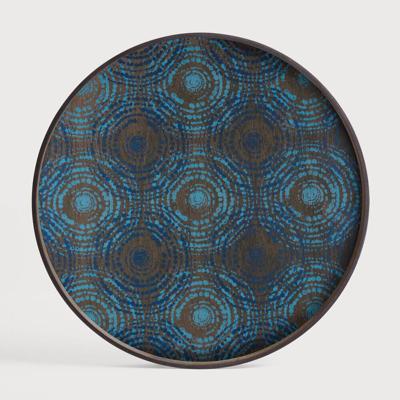 Ethnicraft Rond Dienblad 'Tribal Quest' 61cm, kleur Seaside Ethnicraft Rond Dienblad 'Tribal Quest' 61cm, kleur Seaside