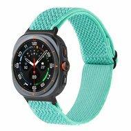 Elastische solo loop nylon bandje - Turquoise - Samsung Galaxy Watch 8 Classic - 46mm - thumbnail