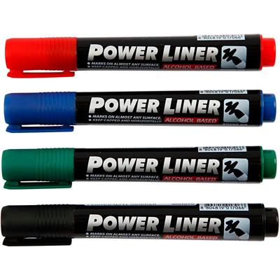 Mungyo Power liner, lijndikte 1,5-3 mm, zwart, blauw, groen, rood, 4 stuk/ 1 doos Mungyo Power liner, lijndikte 1,5-3 mm, zwart, blauw, groen, rood, 4 stuk/ 1 doos