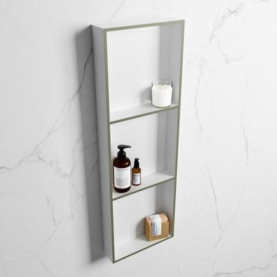 MONDIAZ EASY Nis 89,5x29,5cm in solid surface kleur Army | Talc. 3 vakken geschikt voor in- of opbouw