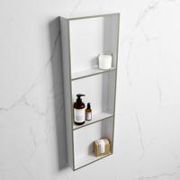 MONDIAZ EASY Nis 89,5x29,5cm in solid surface kleur Army | Talc. 3 vakken geschikt voor in- of opbouw - thumbnail