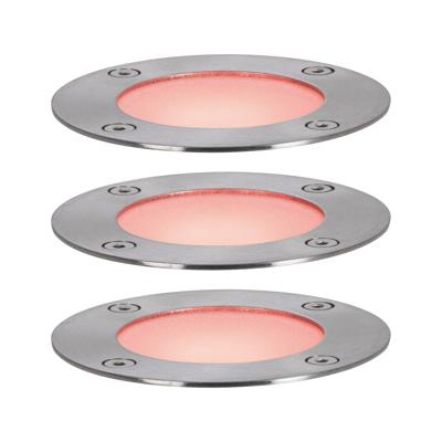 Paulmann Boden Einbauleuchten Starterset RGBW 94275 Verlichtingssysteem Plug&Shine ZigBee LED 3.6 W Warmwit Zilver