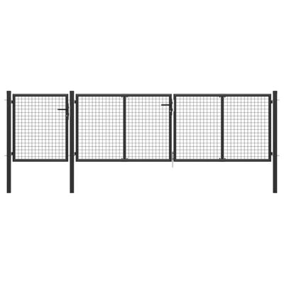 Tuinpoort staal 400x75 cm antraciet