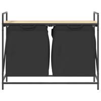 Wasmand 2 vakken met plank sonoma eikenkleurig - thumbnail