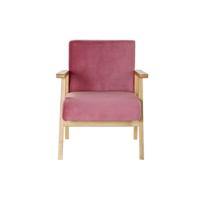 Armstoel DKD Home Decor Roze Polyester Hout MDF (61 x 63 x 77 cm) - thumbnail