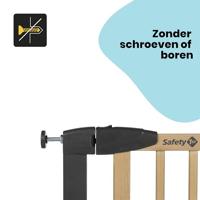 VEILIGHEID 1ST SIMPLY CLOSE HOUT & META, Druk, 73-80 cm (Max. 94cm), zonder schroeven of boren, Openen met één hand, Hout en Grafiet - thumbnail