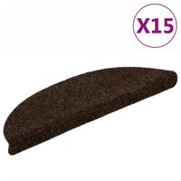 VidaXL Trapmatten zelfklevend 15 stuks 56x17x3 cm bruin halfrond - thumbnail