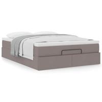 Ottoman bed met matras 140x190cm stof taupe - thumbnail
