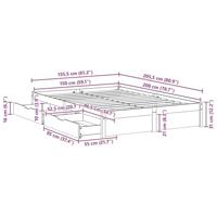 Bedframe met lade Wasbruin 160 x 200 cm Massief Vurenhout - thumbnail