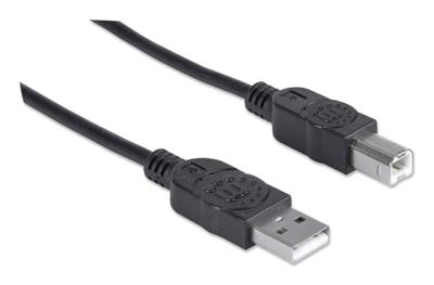Manhattan 337779 USB-kabel USB 2.0 USB-A stekker, USB-B stekker 5.00 m Zwart Manhattan 337779 USB-kabel USB 2.0 USB-A stekker, USB-B stekker 5.00 m Zwart