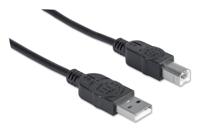 Manhattan USB-kabel USB 2.0 USB-A stekker, USB-B stekker 5.00 m Zwart 337779 - thumbnail