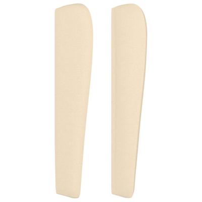 Hoofdbord met randen 83x23x118/128 cm stof crèmekleurig