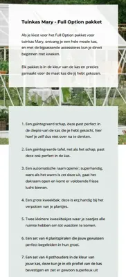 Royal Well | Mary II Full Options Tuinkas | Veiligheidsglas 3 mm | Wit