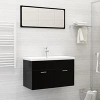 Inbouwwastafel met kraan 81x39x18 cm keramiek wit - thumbnail