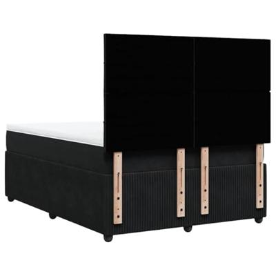 Boxspring met matras fluweel zwart 140x200 cm
