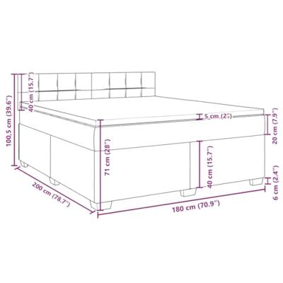 Boxspring met matras fluweel donkergrijs 180x200 cm