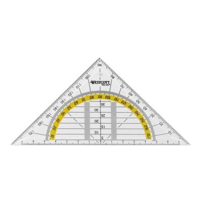 Geodriehoek westcott 14cm transparant Geodriehoek westcott 14cm transparant