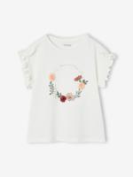 T-shirt met een bloemenkransmotief voor een nette gelegenheid of een feest. wit - thumbnail