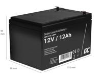 Green Cell AGM Battery 12V 12Ah - Batterie - 12.000 mAh Sealed Lead Acid (VRLA) - thumbnail