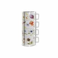 Set van koffiekopjes DKD Home Decor Multicolour Metaal Dolomite 260 ml (4 Onderdelen) - thumbnail