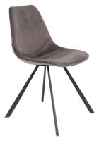 Dutchbone Franky stoel velvet Grey - thumbnail