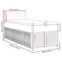 Boxspring met matras stof lichtgrijs 90x200 cm - thumbnail