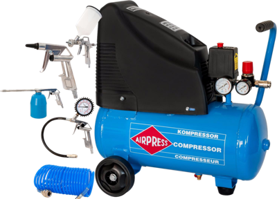 Airpress HLO 215-25 | Compressor | met 6-delige set | 215 l/min | 24 liter - 48140