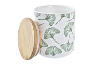 Set van 3 Potjes DKD Home Decor Natuurlijk Wit Groen Bamboe Keramiek Tropisch 10 x 10 x 17 cm - thumbnail