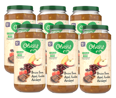 Bruine bonen, appel, rundvlees en aardappel 15M06 250 Gram