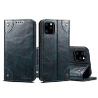 Voor iPhone 11 Pro Max barok eenvoudige horizontale Flip lederen draagtas met houder & kaartsleuven & portemonnee (blauw) - thumbnail