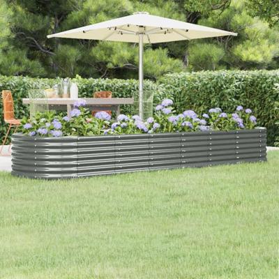 VidaXL Plantenbak 296x80x36 cm gegalvaniseerd staal grijs