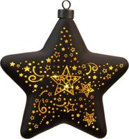 Led ster glas sterren 19 cm zwart/goud Anna's Collection - Annas collection - thumbnail