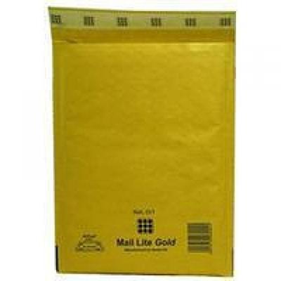 Mail Lite luchtkussenenveloppen, goud, D/1, 180 x 260 mm, doos van 100 stuks
